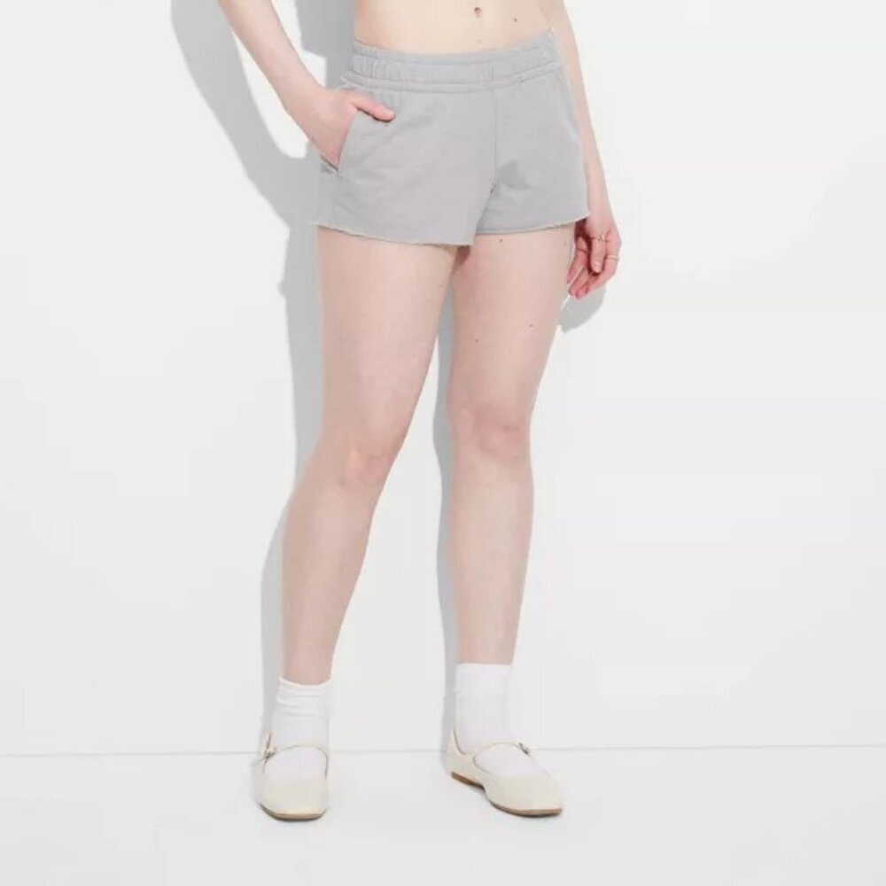 NEW Wild Fable Women's High-Rise Knit Value Shorts Light Gray